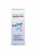 Bausch & Lomb Sensitive Eyes Saline Plus Solution packaging on a white background
